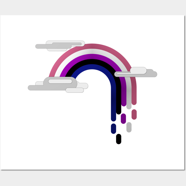 Minimalist Gender Fluid Drip Rainbow Wall Art by LiveLoudGraphics